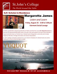 Poster for Learn & Listen event with Margaretta James on Agust 25 2023