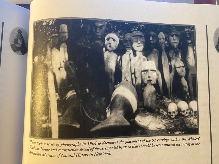Photo of Whalers' Shrine in "Mowachaht-Muchalaht First Nations: Yuquot Agenda Paper, Historic Sites and Monuments Board of Canada," edited by Margarita James and Tim Bateman. Published by Mowachaht-Muchalaht First Nations, 2023. 